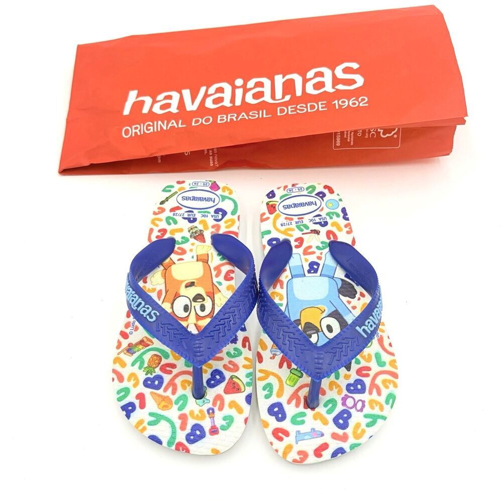 Havaianas Kids Blueyβ Flip Flops Sandals Size 10C Limited Edition w/ Bag
